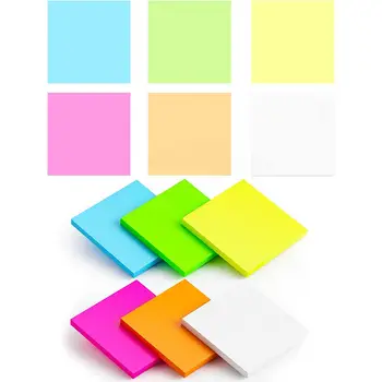 6шт разноцветных прозрачных стикеров, простых, легко публикуемых стикеров для офиса, школы, студента