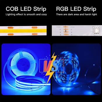 DC 5V LED COB Strip Light USB/DC 5m 320LED/m Затемняемое Линейное Освещение Высокой Плотности Гибкая Светодиодная Лента 5V Lights Decor 2
