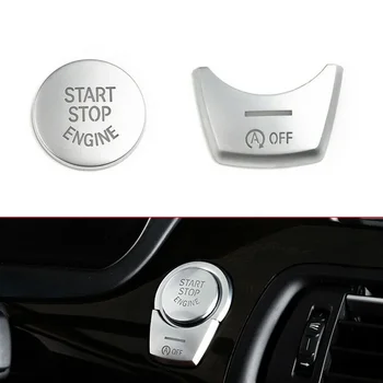 Для BMW 5 серии F10 GT F07 2011-17, кнопка запуска двигателя автомобиля, Наклейки для отделки, Серебристые Аксессуары для декора автомобиля