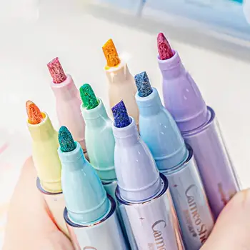 Блестящая ручка-хайлайтер, прочные ручки-хайлайтеры цвета Макарон, канцелярские принадлежности для студентов, канцелярские принадлежности для рисования, школьные принадлежности