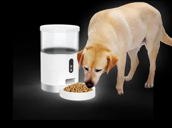 Автоматическая кормушка для еды объемом 4 л, дистанционное управление камерой Wi-Fi, умная кормушка для кошек, собак и домашних животных с камерой 5