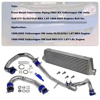 Алюминиевый Комплект Труб Переднего Интеркулера + Турбо-Продувочный Клапан Подходит для VW Golf GTI Jetta GL GLS GLI 1.8T MKIV 1998-2005 3