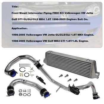Алюминиевый Комплект Труб Переднего Интеркулера + Турбо-Продувочный Клапан Подходит для VW Golf GTI Jetta GL GLS GLI 1.8T MKIV 1998-2005 4