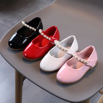 Zapatos NiñaShoe/ Детская Кожаная обувь для девочек; сезон Весна-осень; Обувь принцессы для девочек; Тонкая обувь На мягкой подошве; Обувь Мэри Джейн; Детская обувь