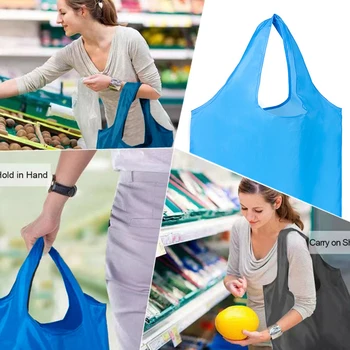 1 шт. многоцветная сумка для покупок в супермаркете, утолщенная складная и экологически чистая сумка из полиэстера 4