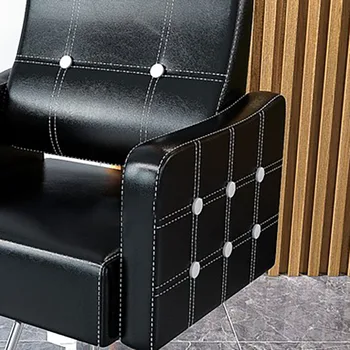 Модное мужское парикмахерское кресло Винтажной модели, черное Скандинавское парикмахерское кресло для салона красоты, простота, Cadeiras Мебель для дома 2
