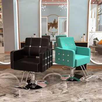 Модное мужское парикмахерское кресло Винтажной модели, черное Скандинавское парикмахерское кресло для салона красоты, простота, Cadeiras Мебель для дома 3