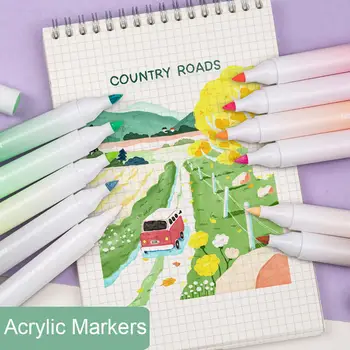 Акриловые маркеры, набор из 4 акриловых ручек разных цветов, принадлежности для творчества, для рисования, стекла, керамики 0