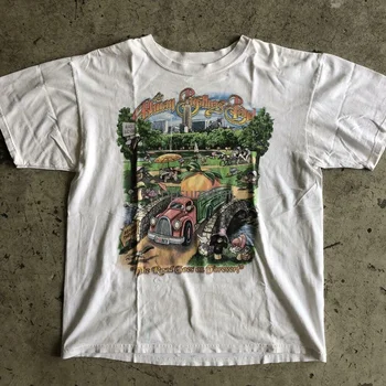 Редкая футболка Allmans Brothers Band 80-90-х с рисунком Give A Peach Tee Lnh4641