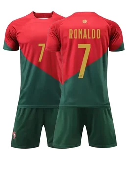 НОВАЯ футболка для мальчиков и девочек 2023/24 Ronaldo Fans Edition для регби, мужские и детские футбольные майки для домашних выездных игр, комплекты с коротким рукавом Uni 1