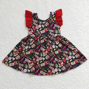 Оптовая продажа Летнего платья с короткими рукавами для маленьких девочек, одежда для раков, Детская одежда для младенцев, Новая одежда для малышей длиной до колен 0