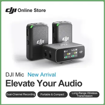 Беспроводной петличный микрофон для видеозаписи DJI, микрофон с шумоподавлением для ПК, видеоблоги для смартфонов с зарядным устройством 4