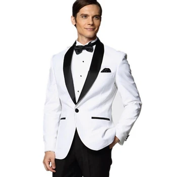 Новый мужской костюм, приталенный, из 2 предметов, Вечерний смокинг, сшитый на заказ костюм, блейзер для свадьбы и выпускного вечера с брюками