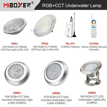 MiBoxer RGBCCT 9 Вт/15 Вт/18 Вт Настенный Подводный светильник IP68 подводный 27 Вт PAR56 Светодиодный светильник для бассейна AC12V/ DC12-24V; Шлюз 433 МГц