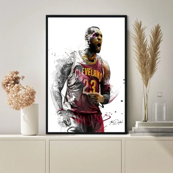 Плакат Леброна Джеймса, фан-арт спортивный плакат, настенная живопись, украшение дома (без рамки) 0