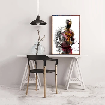 Плакат Леброна Джеймса, фан-арт спортивный плакат, настенная живопись, украшение дома (без рамки) 1