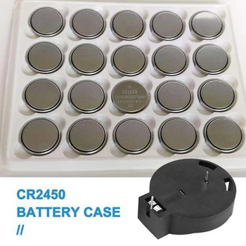 8 шт CR2450 кнопка для монет держатель батарейного отсека чехол 2 контакта черный 4