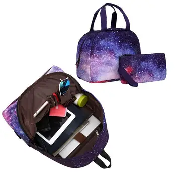 Школьный Набор Рюкзаков Большой Емкости Starry-Sky Bookbag Set Daypack Bookbag Set Для Мужчин, Женщин, Мальчиков, Девочек, Колледжей И Студентов