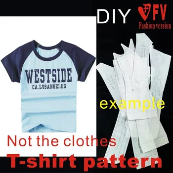 Детская одежда, эластичная трикотажная футболка с короткими рукавами, 1: 1, бумажный рисунок для шитья CTX3