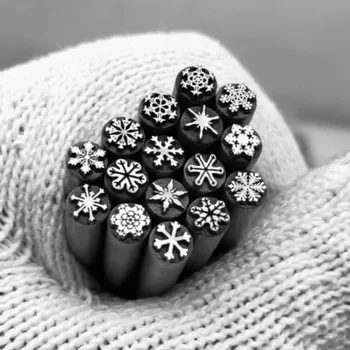 6 мм Дизайн Снежного цветка, металлический штамповочный перфоратор, инструмент для изготовления ювелирных изделий, бирка для браслета, Резьба по дереву, логотип, Серебряная перфорация кожи