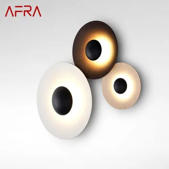 Круглый скандинавский настенный светильник AFRA, алюминиевый Современный модный светильник-бра, Новый дизайн для креативной спальни