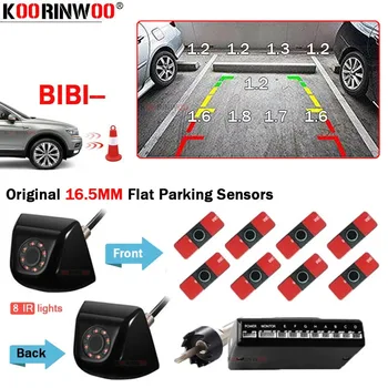 Koorinwoo 13-миллиметровые плоские датчики Интеллектуальная система для датчиков парковки автомобиля Радар заднего хода для камеры автомобиля Передние датчики системы помощи при парковке