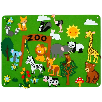 3,5-футовая детская обучающая фетровая доска, набор для рассказов о сельскохозяйственных животных, Интерактивный игровой набор для раннего обучения, фланелевая доска для зоопарка