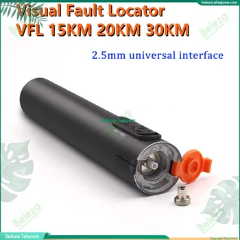 2020 литиевая батарея OEM FTTH Визуальный локатор неисправностей VFL 15 КМ 20 КМ 30 КМ перезаряжаемый лазерный источник VFL