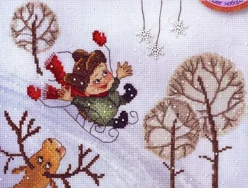 Лыжный детский Набор для вышивания Крестиком Нитки для вышивания Холст Без печати Homefun Набор для Рукоделия DIY Home Decor 35-30