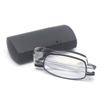 Мужские и женские сверхлегкие очки для чтения, складные очки для пресбиопии из титанового сплава, складные очки с футляром для защиты от синего света 4