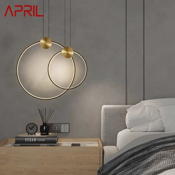 Современный латунный подвесной светильник APRIL, светодиодные 3 цвета, Медные подвесные светильники, Классический Креативный декор для прихожей, гостиной, спальни