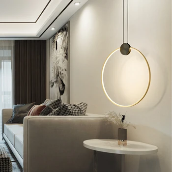 Современный латунный подвесной светильник APRIL, светодиодные 3 цвета, Медные подвесные светильники, Классический Креативный декор для прихожей, гостиной, спальни 2