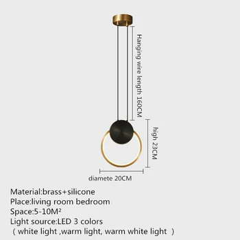 Современный латунный подвесной светильник APRIL, светодиодные 3 цвета, Медные подвесные светильники, Классический Креативный декор для прихожей, гостиной, спальни 5