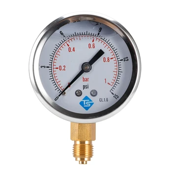 Манометр низкого давления TS 0-1Bar 0- 15PSI с циферблатом 1/4 дюйма 68 мм Гидравлический манометр давления воды с манометром, измерительный инструмент