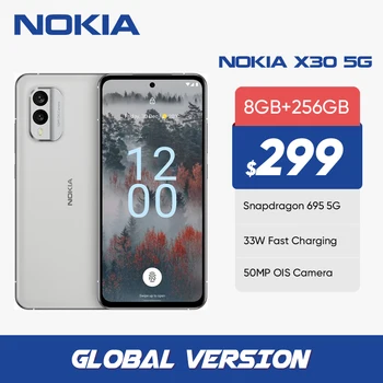 Nokia X30 5G 8GB 256GB NFC 90HZ 6,43-дюймовый FHD + дисплей 4200mAh Snapdragon 695 IP67 50MP Двойная камера 2 SIM-карты