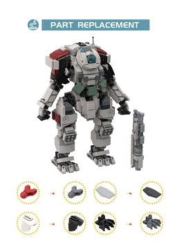 BuildMoc Titanfall 2 Scorch Titan Робот Строительные Блоки Набор Боевые Меха Солдаты Кирпичи Игра DIY Игрушка Для Детей Подарок На День Рождения 5