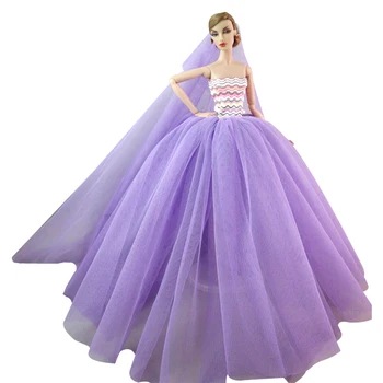 Официальный NK, 1 шт., чехол для 1/6 куклы BJD, одежда принцессы, Юбка со шлейфом, свадебное платье невесты для Барби, аксессуары, игрушки