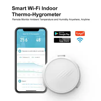 Многофункциональный электронный датчик температуры и влажности, быстрый и точный интеллектуальный датчик, совместимый с Wi-Fi и Bluetooth, Tuya Smart 4