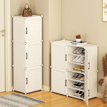 Простой шкаф для обуви для гостиной, складной пылезащитный шкаф для хранения обуви, Многослойная Прозрачная мебельная стойка для обуви