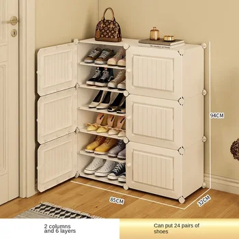 Простой шкаф для обуви для гостиной, складной пылезащитный шкаф для хранения обуви, Многослойная Прозрачная мебельная стойка для обуви 1