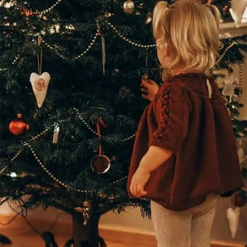 Рождественский свитер Darcoo для малышей, детская новогодняя одежда, зимние топы для девочек от 2 до 8 лет 1