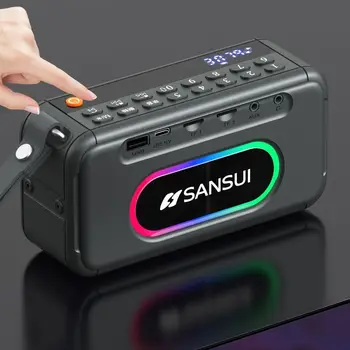 Новое ретро-радио Sansui F30, Беспроводной динамик Bluetooth, вставная карта, Мини-подключаемый музыкальный плеер Walkman, Портативный стерео сабвуфер 0