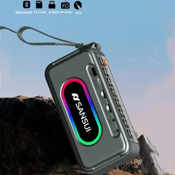 Новое ретро-радио Sansui F30, Беспроводной динамик Bluetooth, вставная карта, Мини-подключаемый музыкальный плеер Walkman, Портативный стерео сабвуфер 1