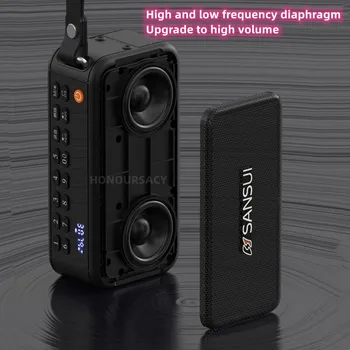 Новое ретро-радио Sansui F30, Беспроводной динамик Bluetooth, вставная карта, Мини-подключаемый музыкальный плеер Walkman, Портативный стерео сабвуфер 2
