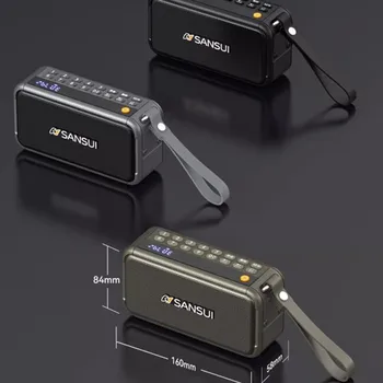 Новое ретро-радио Sansui F30, Беспроводной динамик Bluetooth, вставная карта, Мини-подключаемый музыкальный плеер Walkman, Портативный стерео сабвуфер 4