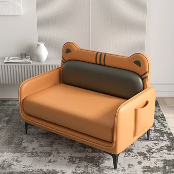 Детский диван для родителей и детей, современный минималистичный мультяшный домашний стул для чтения, табурет, двухместный кожаный диван