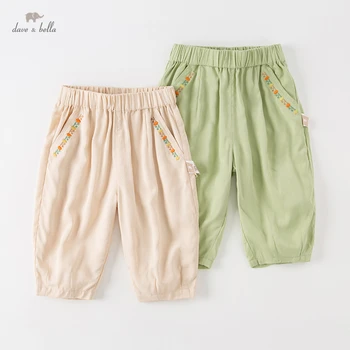 Детские брюки-капри для девочек Dave Bella, Новая Летняя одежда, Повседневные брюки больших размеров для детей, детская одежда DB2235161