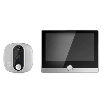 4,3-дюймовый ЖК-экран TUYA WiFi, Цифровой Дверной звонок, Домофон с разрешением 1080P, электронный дверной глазок ночного видения, камера для просмотра дверей
