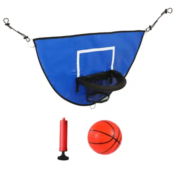 Баскетбольное кольцо на батуте с насосом и мини-баскетболом, прочное для детей и взрослых, мини-баскетбольное кольцо для игры в мяч для батута