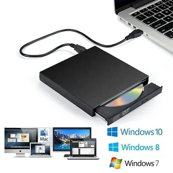 Портативный Внешний DVD-Оптический Привод USB 2.0 CD/DVD-ROM CD/DVD-RW Player Burner Slim Reader Recorder для Windows Mac OS Практичный